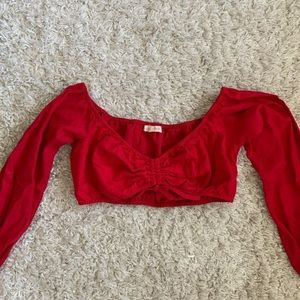 LA Hearts cropped long sleeve
